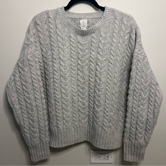 Joie Sweaters - Joie Gray Cable Knit Sweater Minimalist Classic